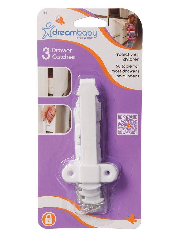 dreambaby Dreambaby Drawer Catches - Child Safety Cabinet Latches -3 Count - Model L149  - Image 3