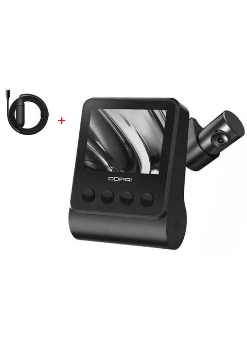 DDPAI Z50 4K Dash Cam Front and Rear, Built-in GPS WiFi + Hardwire Kit Type-c cable