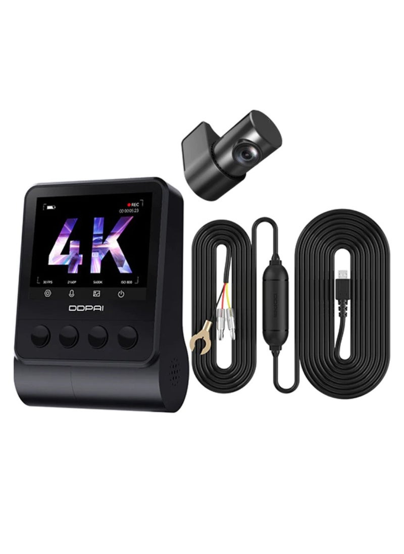 DDPAI Z50 4K Dash Cam Front and Rear, Built-in GPS WiFi + Hardwire Kit Type-c cable