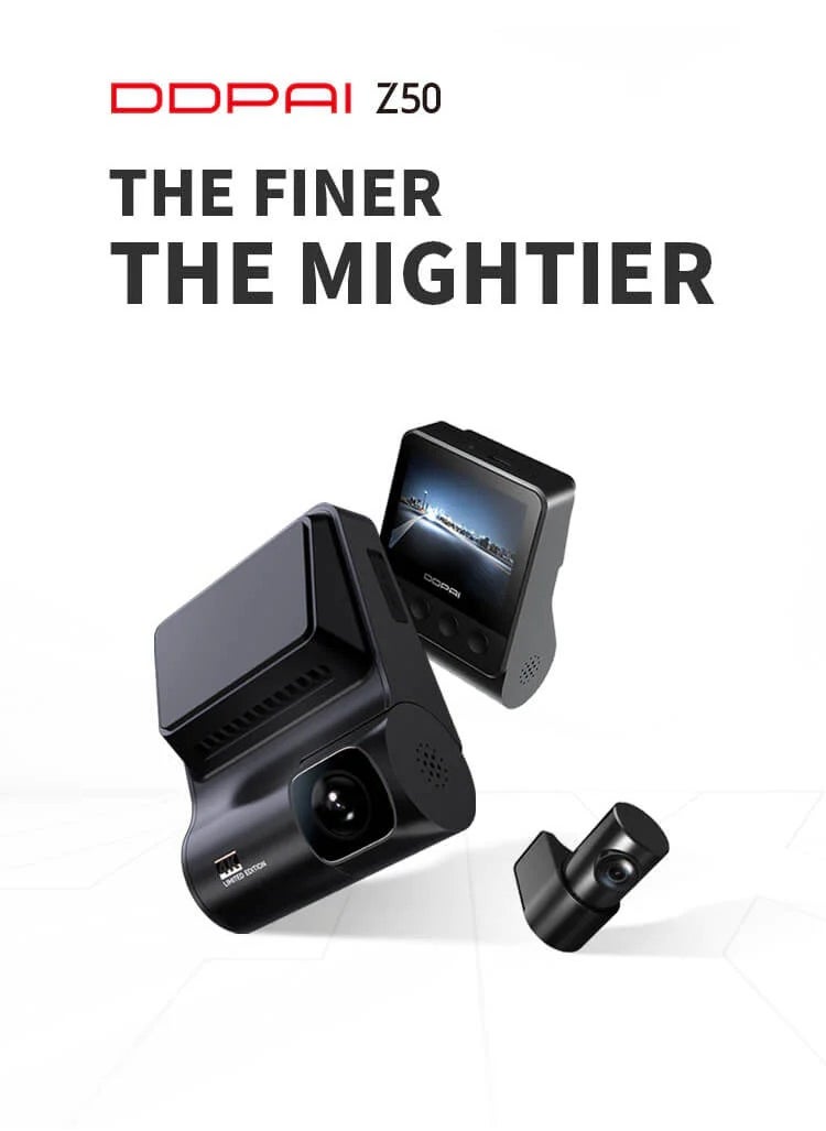 DDPAI Z50 4K Dash Cam Front and Rear, Built-in GPS WiFi + Hardwire Kit Type-c cable