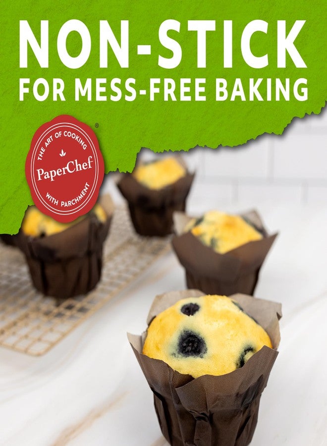 PaperChef - Parchment Lotus Baking Cups - Easy Release, Non-Stick Paper - Decorative Baking Cups, Perfect for Parties, Weddings, and Holidays - 12 count - 4 Pack - Image 3