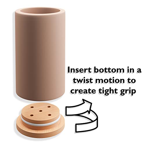 Matani Bamboo Toothbrush Holder Diatomite Tooth Brush Organizer - Storage Stand for Small Bathroom & Counter - Removable Base & Drain Holes, Water-Absorbent & Quick-Drying (Light Grey) - Image 4