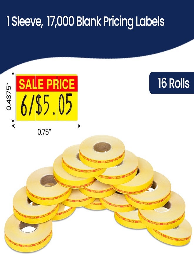 Perco Pricing Labels for Monarch 1110 Red Reverse Print on Yellow Sale Price - 17,000 Labels w/ 16 Rolls Value Pack, 1 Sleeve - Made in USA - Image 3