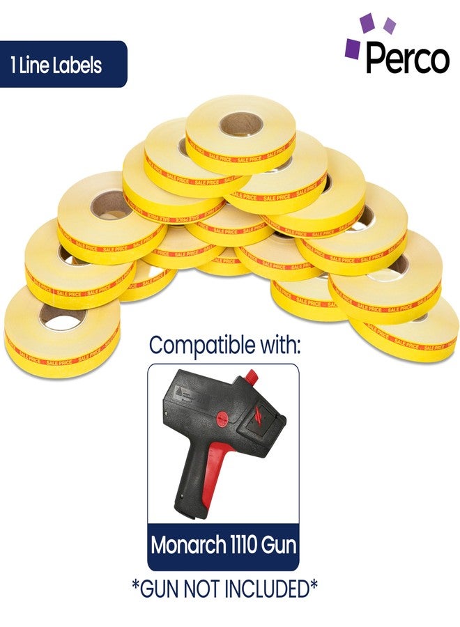 Perco Pricing Labels for Monarch 1110 Red Reverse Print on Yellow Sale Price - 17,000 Labels w/ 16 Rolls Value Pack, 1 Sleeve - Made in USA - Image 2
