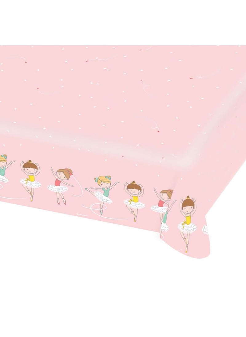 Ballerina Paper Tablecloth Pink Hearts 175x115cm
