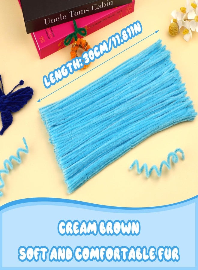 Hssugi Pipe Cleaners, 100PCS Pipe Cleaners Craft Supplies, Light Blue Pipe Cleaners Bulk Fuzzy Sticks for DIY Art and Craft Projects Home Christmas Decoration - Image 2