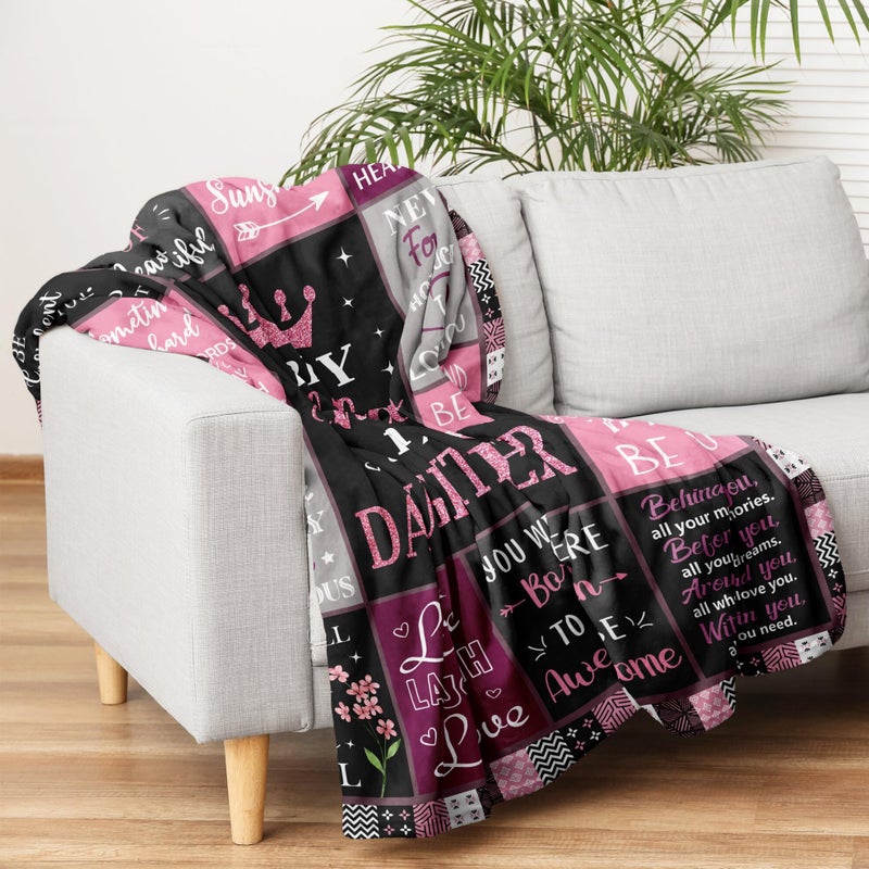 Mosslink Daughter Birthday Gifts from Mom/Dad, Happy Birthday Gifts for Daughter Adult Throw Blanket 60"x50" - Image 3