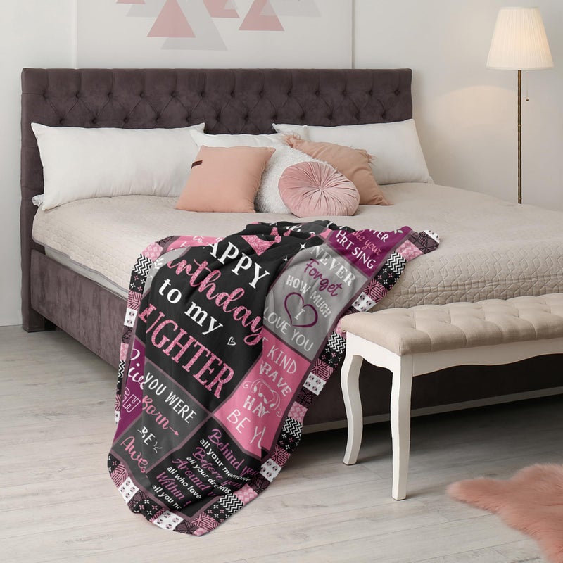 Mosslink Daughter Birthday Gifts from Mom/Dad, Happy Birthday Gifts for Daughter Adult Throw Blanket 60"x50" - Image 5