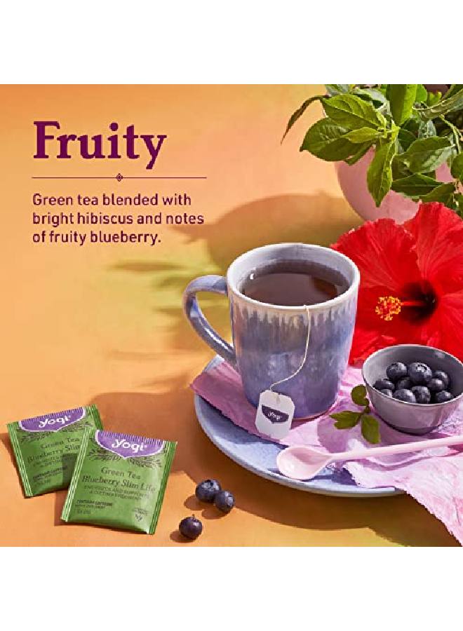 YOGI Tea Green Tea Blueberry Slim Life (4 Pack) Energizes And Supports A Dieting Program With Garcinia Cambogia Contains Caffeine 64 Organic Tea Bags - Image 5
