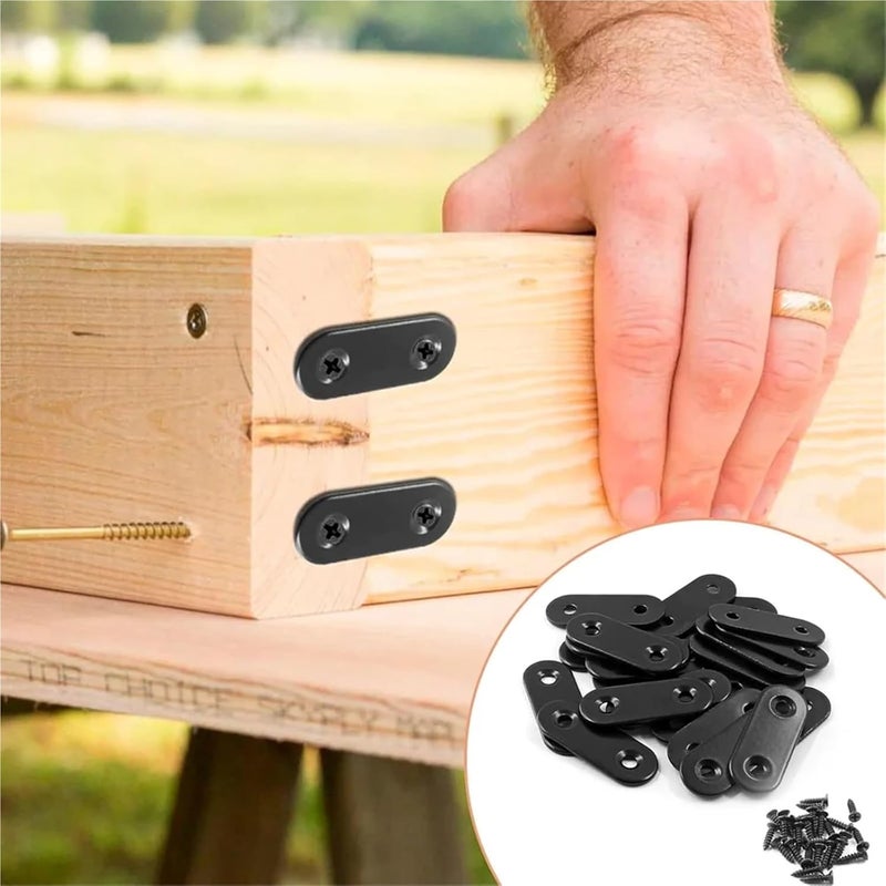Corner Brace Bracket 40Pcs Straight Brace, Flat Brace 1.46” x 0.63”Stainless Steel Straight Bracket, Mending Joining Plates for Shelves Chairs Tables Furniture - Image 4