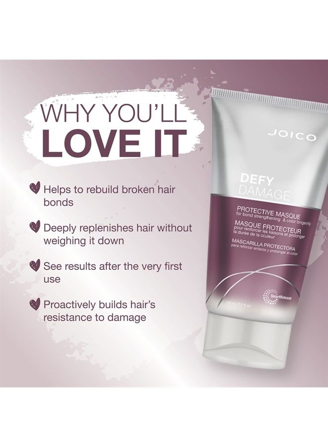 JOICO قناع حماية ديفي دامج | للشعر المعالج بالألوان | تقوية الروابط والحفاظ على لون الشعر | مع زيت بذور المورينغا والأرجينين | 5.1 أونصة سائلة - Image 2