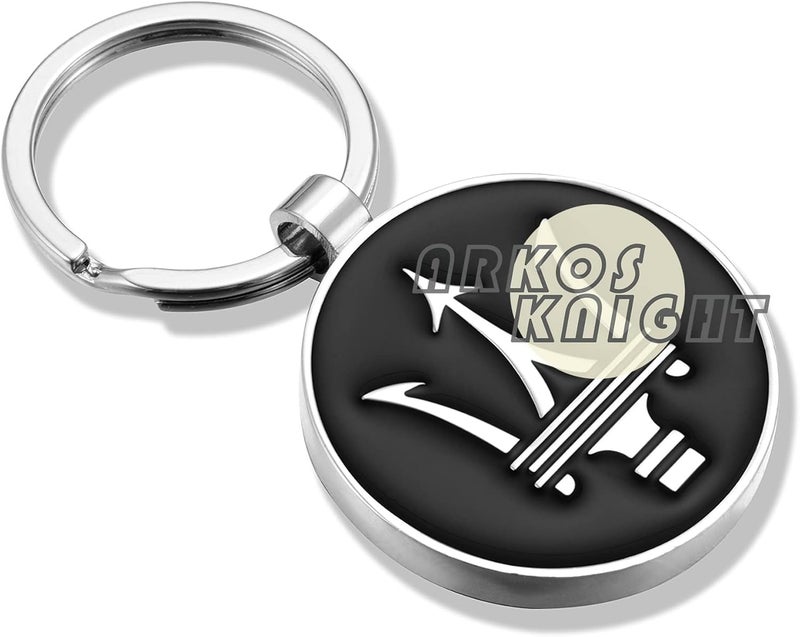 ARKOSKNIGHT Creative Car Logo Keychain - 3D Chrome Metal Alloy Key Chain for Men and Women (Meserati Black) - Image 1