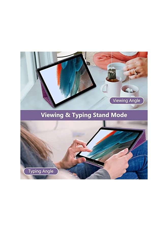 Samsung Galaxy Tab A8 10.5 Case, Glitter Galaxy Tab A8 Case With Stand And Auto Sleep/Wake Function For Samsung Galaxy Tab A8 Tablet (Sm-X200/X205/X207),Purple