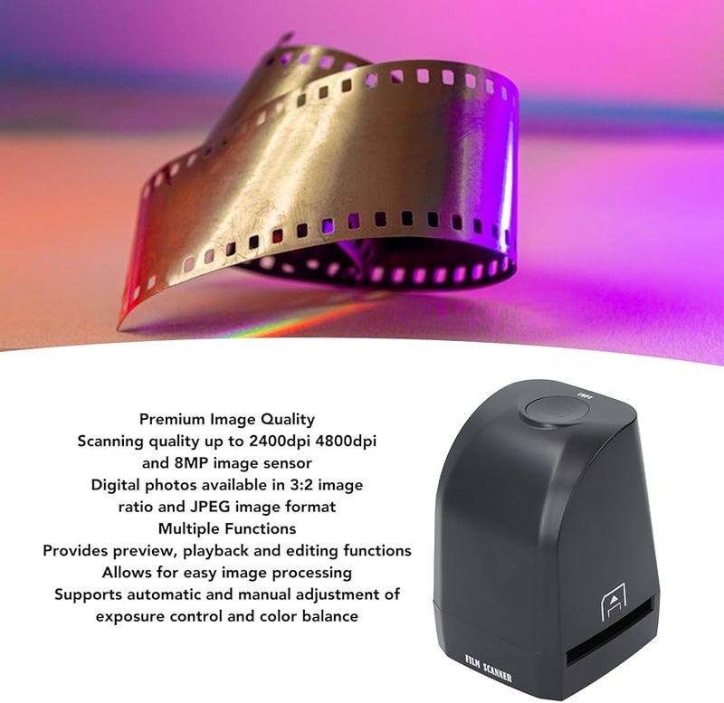 8MP CMOS Film Scanner For 35mm 135mm Color Negatives Positives Slides - Image 4