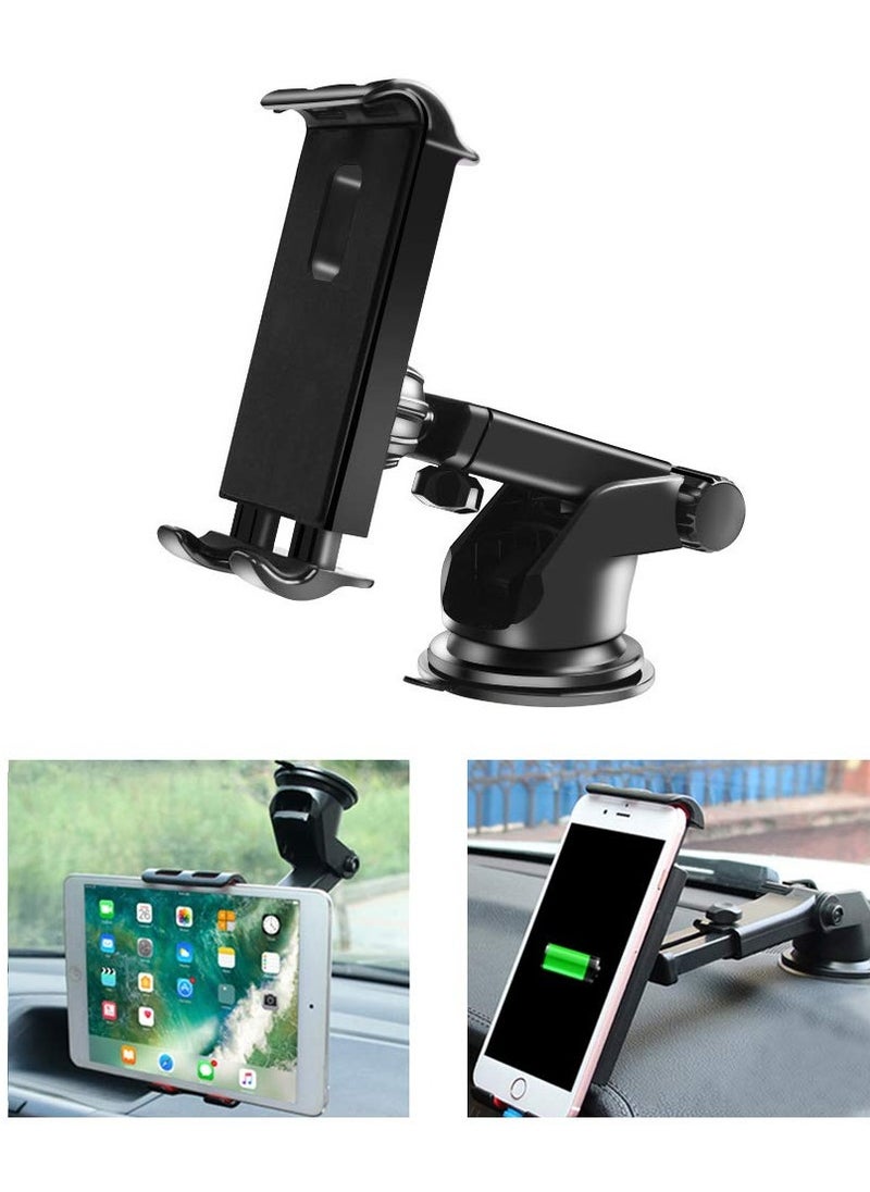 SYOSI Car Tablet Mount Holder, Universal Dashboard Windshield Tablet Stand Cell Phone Holder Car Dash Mount Suction Cup Mount Compatible with iPad Pro/Air/Mini, iPhone, Galaxy Tab, All 4.7-10.5" Devices  - Image 1
