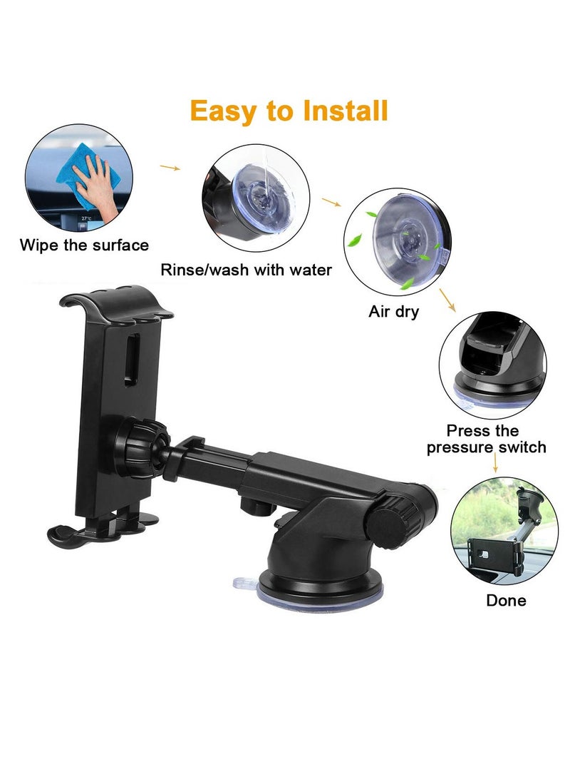 SYOSI Car Tablet Mount Holder, Universal Dashboard Windshield Tablet Stand Cell Phone Holder Car Dash Mount Suction Cup Mount Compatible with iPad Pro/Air/Mini, iPhone, Galaxy Tab, All 4.7-10.5" Devices  - Image 4