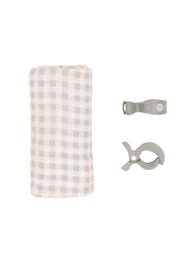 All4Ella Organic Cotton Muslin Swaddle & Pram Pegs Gift Set - Image 2