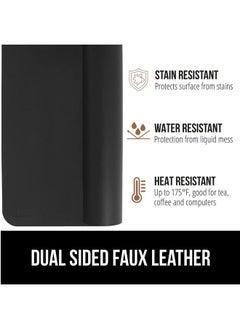 Gorilla Grip Desk Mat, Non Slip And Heat Resistant Mouse Pad, Soft Pu Leather Pads, Dual Sided Blotter, Desktop Protector Covers For Home Office Keyboard Laptop Computer And Writing, 31.5X15.7, Black  - Image 4