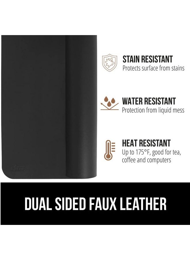 Gorilla Grip - Desk Mat, Non Slip And Heat Resistant Mouse Pad, Soft Pu Leather Pads, Dual Sided Blotter, Desktop Protector Covers For Home Office Keyboard Laptop Computer And Writing, 31.5X15.7, Black - Image 1
