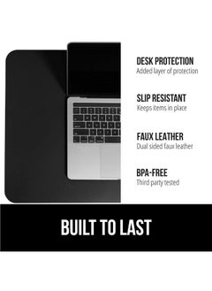 Gorilla Grip Desk Mat, Non Slip And Heat Resistant Mouse Pad, Soft Pu Leather Pads, Dual Sided Blotter, Desktop Protector Covers For Home Office Keyboard Laptop Computer And Writing, 31.5X15.7, Black  - Image 2