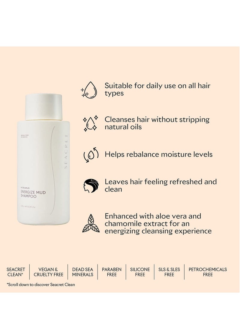 Seacret SEACRET Dead Sea Shampoo - HydraMud Energize Mud Shampoo with Dead Sea Minerals & Argan Oil, 13.3 FL.OZ  - Image 2