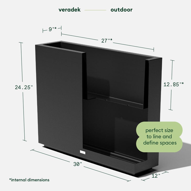 Veradek Block Series Span Plastic Planter - Tall Rectangular Planter for Indoor or Outdoor Patio/Porch | Durable All-Weather with Removable Insert Bucket | Modern Design for Plants, Flowers, Garden - Image 2
