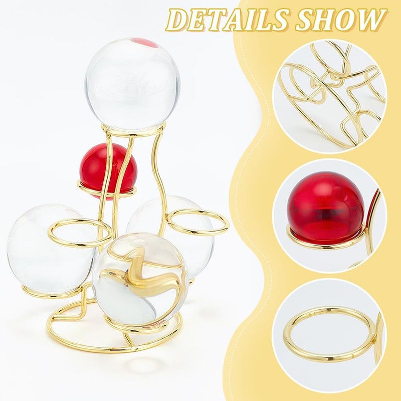 NBEADS Crystal Ball Holders, 7 Eggs Display Stand Light Gold Iron Multi-Sphere Display Holder for Crystal Ball Sphere Globe Home Office Decor Ornament, 4.6×5.1×5.5 Inch - Image 4