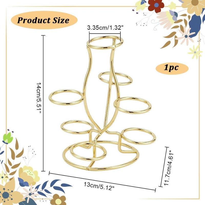 NBEADS Crystal Ball Holders, 7 Eggs Display Stand Light Gold Iron Multi-Sphere Display Holder for Crystal Ball Sphere Globe Home Office Decor Ornament, 4.6×5.1×5.5 Inch - Image 2