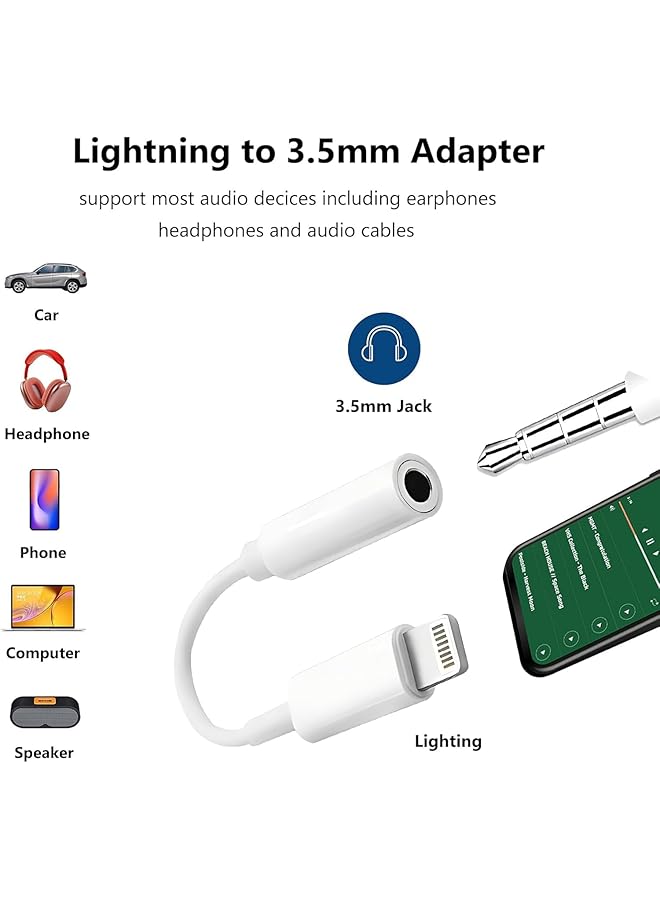 erorex Mfi Certified Original Iphone 14 Lightning To 3.5 Mm Headphone Jack Adapter For Iphone Iphone Aux Adapter Converter Dongle Audio Cable Compatible With Iphone 14 13 Pro Max 12 - Image 3