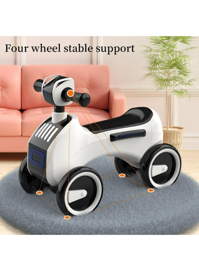 Starmarz - Kids LED Foot-To-Floor Ride-On Scooter - White - Image 2