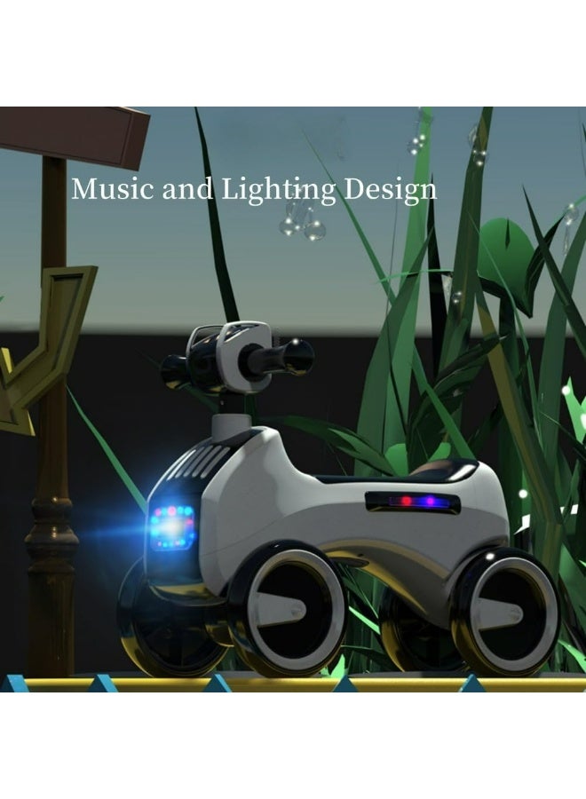 Starmarz - Kids LED Foot-To-Floor Ride-On Scooter - White - Image 3