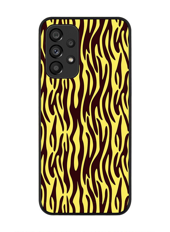 Stylizedd Rugged Black edge case for Samsung Galaxy A33 5G Slim fit Soft Case Flexible Rubber Edges Anti Drop TPU Gel Thin Cover - Jungle Stripes - Image 1
