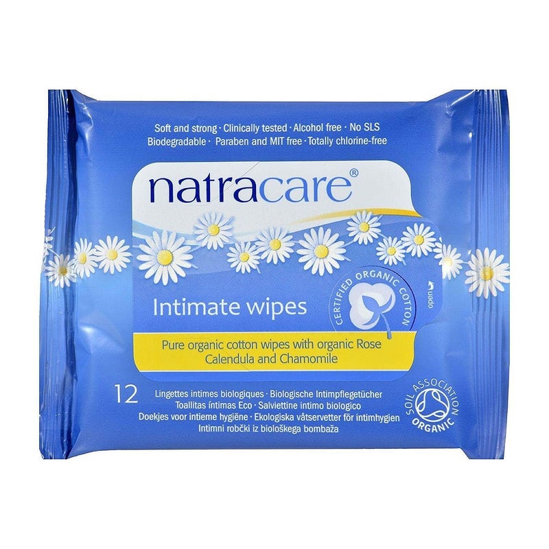 NATRACARE مناديل ناتراكير القطن العضوي الحميمة 12 منديل