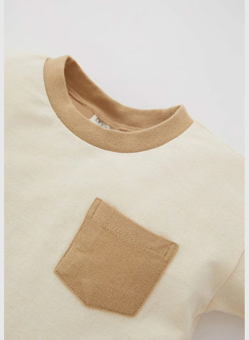 DeFacto Regular Fit Shorts Sleeve Colour Block Lounge Set
