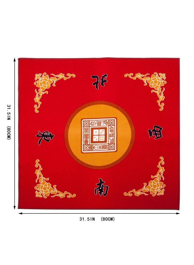 THY COLLECTIBLES غطاء طاولة ألعاب الماهجونغ/بايجو/بطاقات العالمية - حصيرة حمراء 31.5" × 31.5" (80 سم × 80 سم) - Image 3