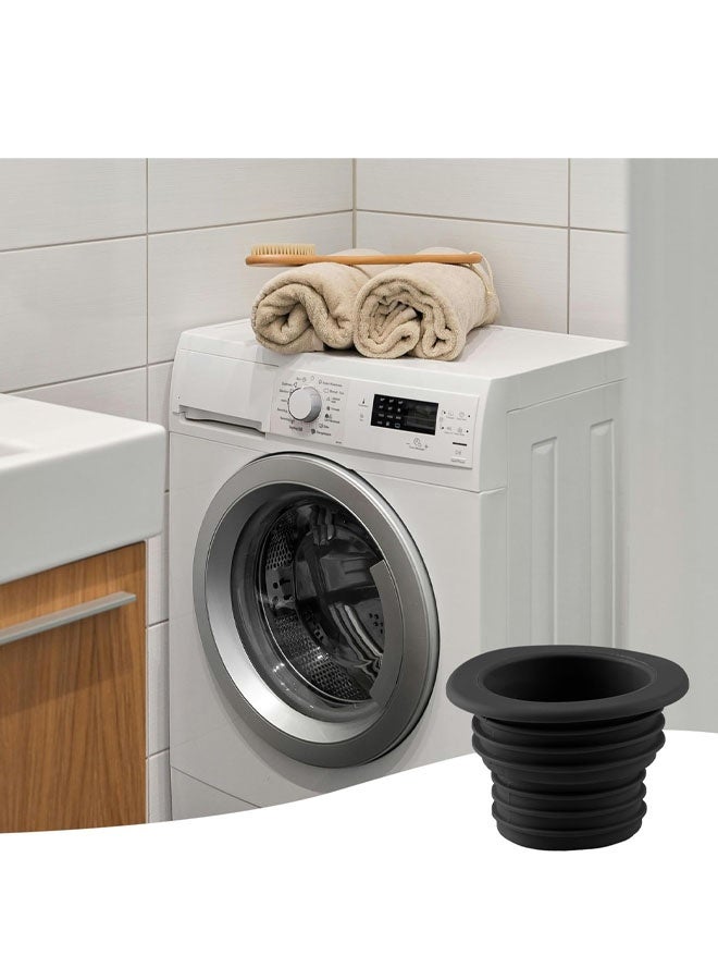 سدادة سيليكون لخرطوم تصريف المياه، 4 قطع، مانع تسرب خرطوم غسالة الملابس، حلقة مانعة للتسرب، سدادة تصريف، غطاء مزيل للروائح الكريهة للحمام والمطبخ وحوض الاستحمام وخرطوم تصريف غسالة الملابس (أسود) - Image 5