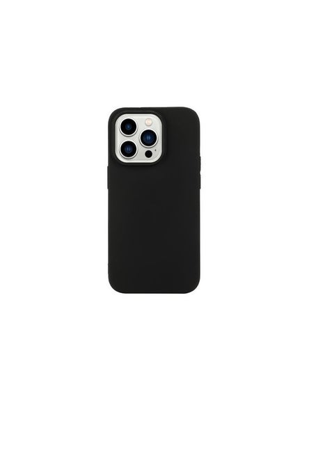 جراب سيليكون ببطانة من الألياف الدقيقة لهاتف iPhone 14 Pro (6.1 بوصة) - أسود