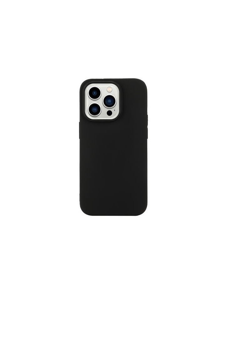 جراب سيليكون ببطانة من الألياف الدقيقة لهاتف iPhone 14 Pro (6.1 بوصة) - أسود