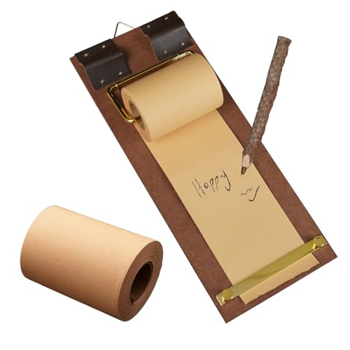 Senduzll Refillable Hanging Notepad with Cutter - Vintage Kraft Paper Memo Board for Wall, Home & Office, Retro Clipboard for Notes, to-Do Lists, Journaling and Creative Decor - Image 1