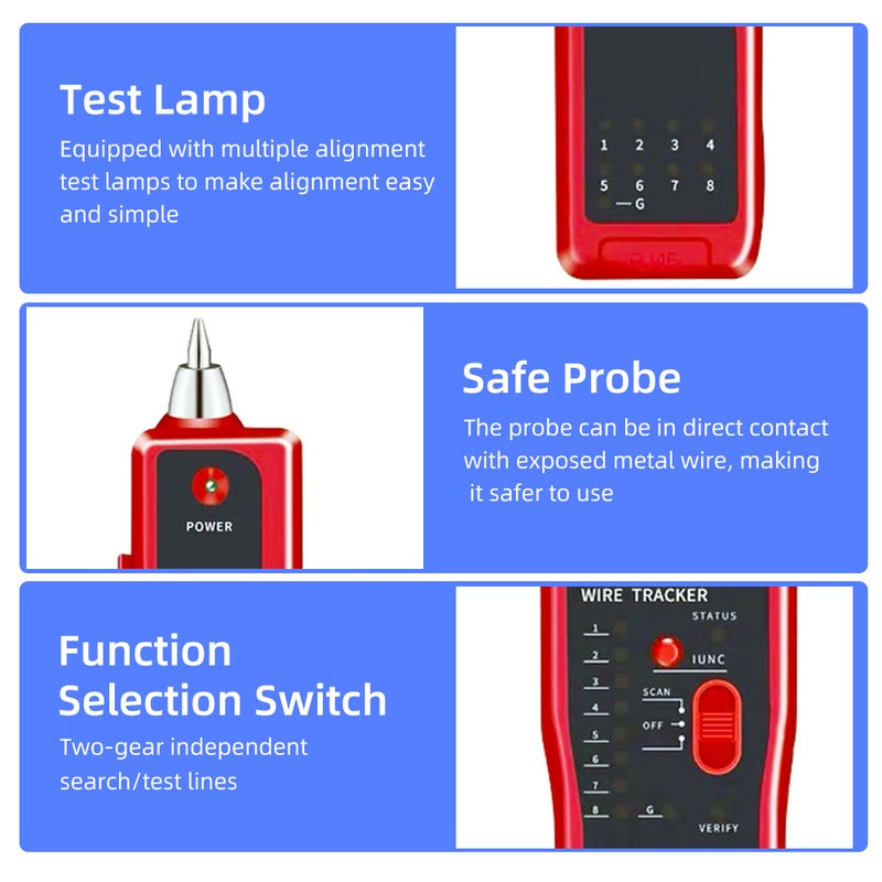 Network Line Finder POE Low Voltage Line Finder Strong Anti-interference Ability Stable and Efficient Yellow - Image 2
