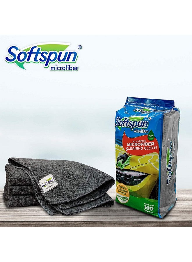 سوفتسبون مناديل تنظيف من الألياف الدقيقة SOFTSPUN، 40 × 60 سم، مجموعة من 4 قطع، 340 جرام لكل متر مربع، رمادية اللون، عالية الامتصاص ومقاومة للوبر ومتعددة الأغراض، للمطبخ والسيارة والنوافذ والفضيات المصنوعة من الفولاذ المقاوم للصدأ. - Image 3