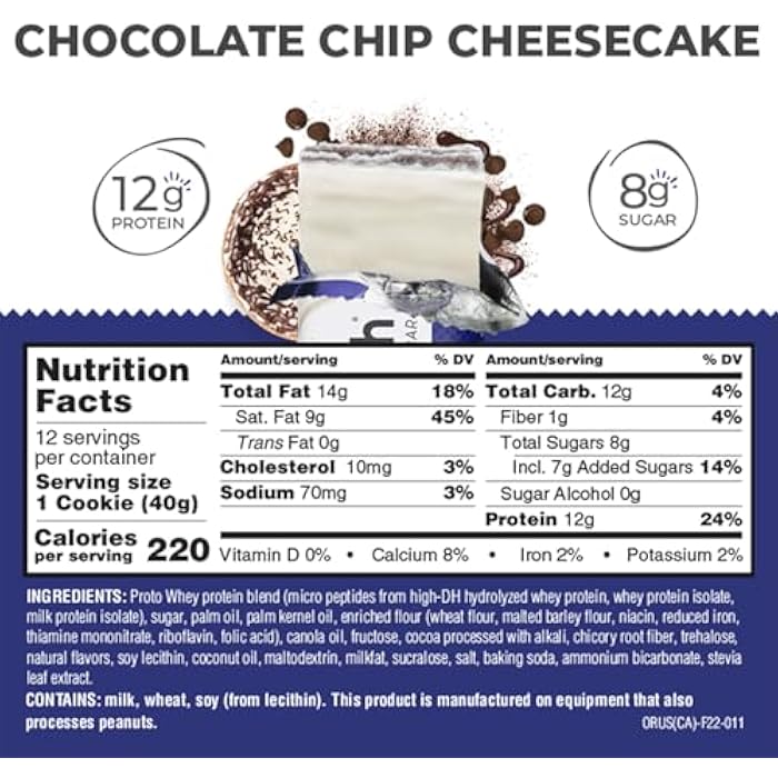 Power Crunch Protein Wafer Bars, High Protein Snacks with Delicious Taste, Chocolate Chip Cheesecake, 1.4 Ounce (12 Count) - Image 3