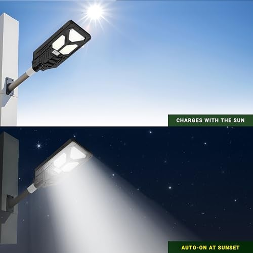 Dylect® Eco Solar Street Light – 300W Outdoor LED with Automatic Light Sensor, Remote Control & 12-Hour Runtime, for Home, Garden &Pathway | Cool White 6500K, IP64 Waterproof,ABS+PC Built (w/o Rod) - Image 4