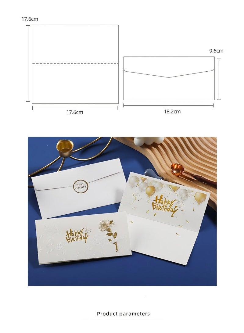 Bookmark Card，Happy Birthday Card,Rose bookmark greeting card， Unique Party Supplies Creative Message Blessing Card DIY Decoration Handmade Greeting Card(8.8×17.5cm)（White） - Image 5