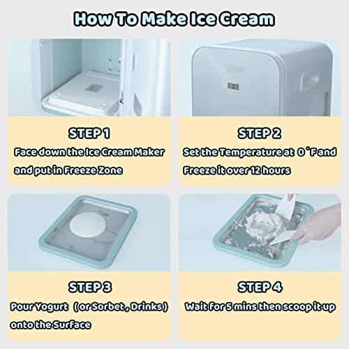 JoyMech Ice Cream Roll Maker Rolled Ice Cream Machine, Sweet Spot Pan, Instant Cold Plate, Ideal for Making Rolled Ice Cream Soft Serve Slushies Frozen Yogurt Sorbet and Gelatod (Aquamarine) - Image 2