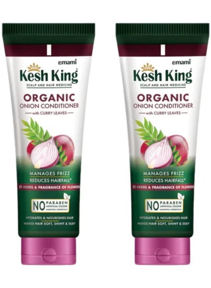 Kesh King Organic Onion Conditioner With Curry Leaves For Hydrated And Nourished Hair For All Hair Types 200 ml 2 Pcs