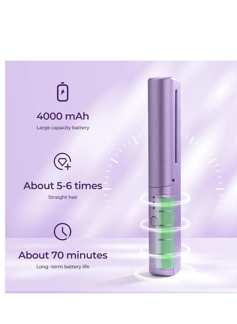 ELTRAZONE Rechargeable Mini Hair Straightener , Mini Flat Iron Hair Straightener Travel Size Rechargeable , 4000mAh Battery Straightener Brush , Portable 3 Level Hair Straightener , 4000mAh Battery Straightene - Image 5