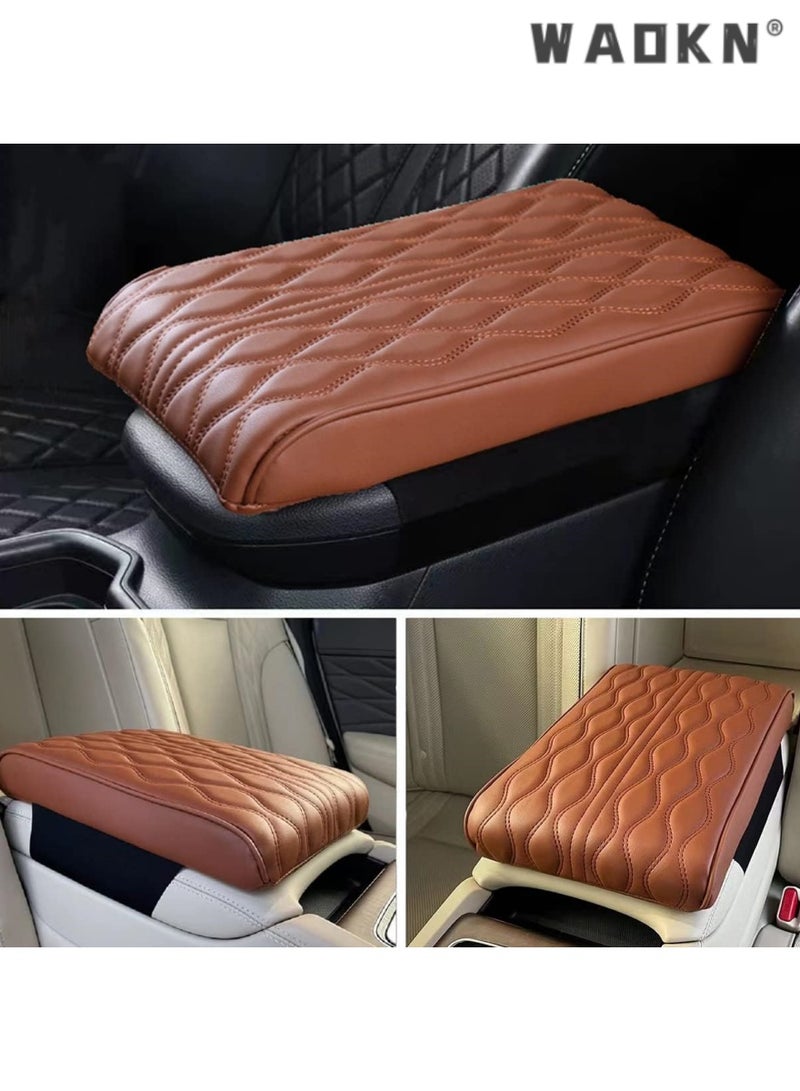 دبليو أيه أو كي أن سيارة غطاء الكونسول الوسطي / رغوة الذاكرة سيارة مسند ذراع وسادة / سيارة مسند ذراع وسادة ، والجلود مسند ذراع يغطي السيارة ، وسيارات الدفع الرباعي / شاحنة / سيارة مسند ذراع وسادة ، وتعزيز الراحة ، والمواد المعمرة ( براون ) - Image 3
