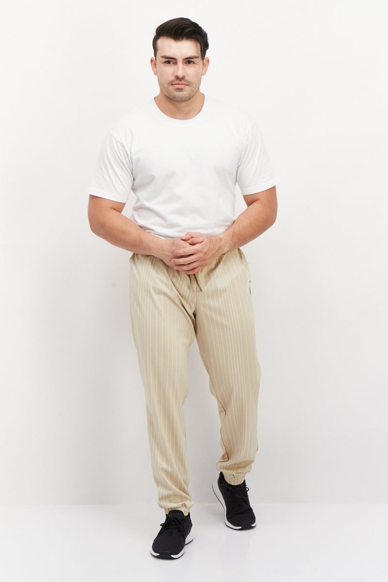 FILA Men Sportswear Fit Brand Logo Training Sweatpant, Beige  - Image 4