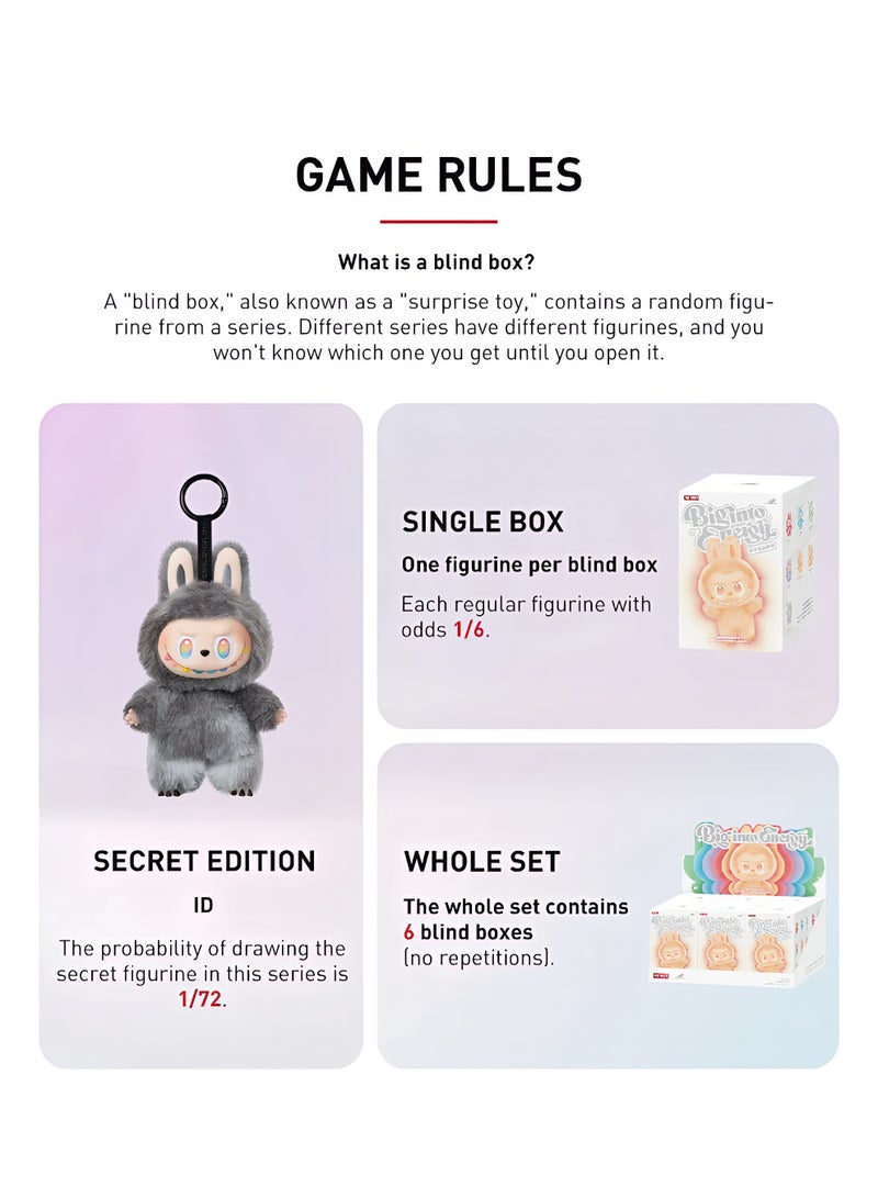 THE MONSTERS Labubu Blind Box - Big into Energy Series Vinyl Plush Pendant, Collectible Original Labubu Doll, Secret Toy Keychain Gift,HAPPINESS - Image 5